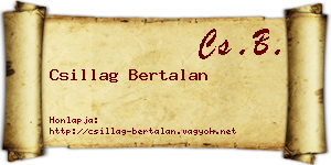 Csillag Bertalan névjegykártya