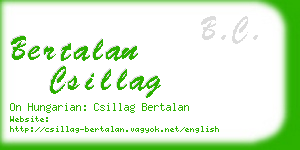 bertalan csillag business card